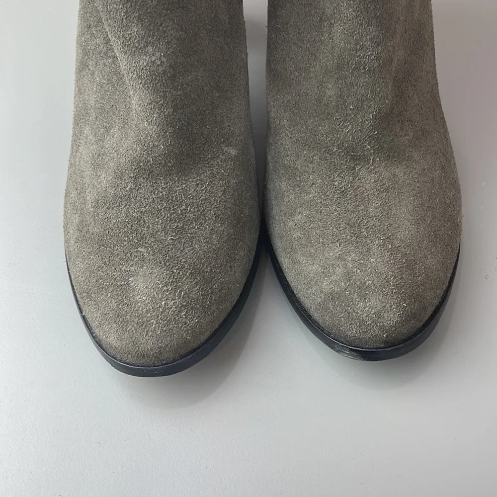 MATISSE SUDE ANKLE BOOTS HERRINGBONE WOOD HEEL 7.5